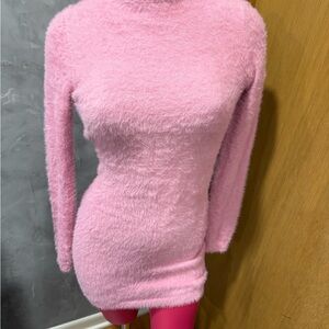 Fashion Nova Pink Fuzzy Dress
